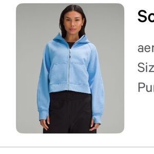 lululemon scuba full zip cropped hoodie